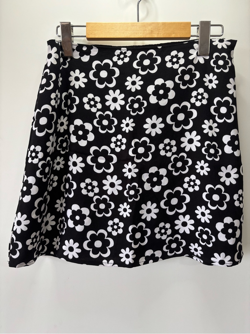 Hollister Black & White Floral Mini Skirt